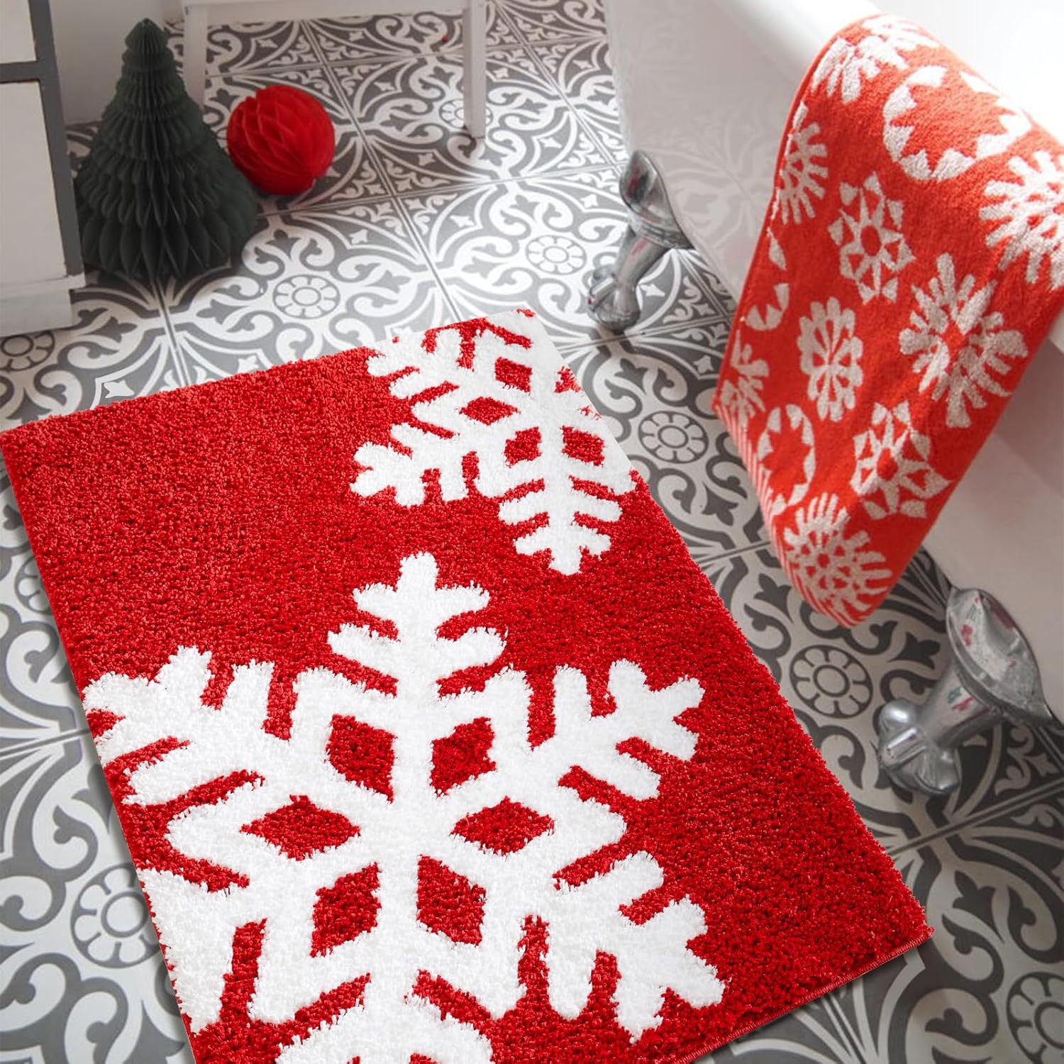 Title 2, Christmas Cashmere Carpet Bathroom Absorbent No...