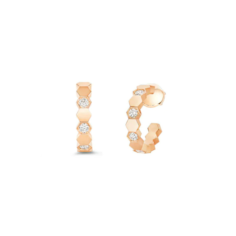 Honeycomb Stud Earrings Diamond-shaped