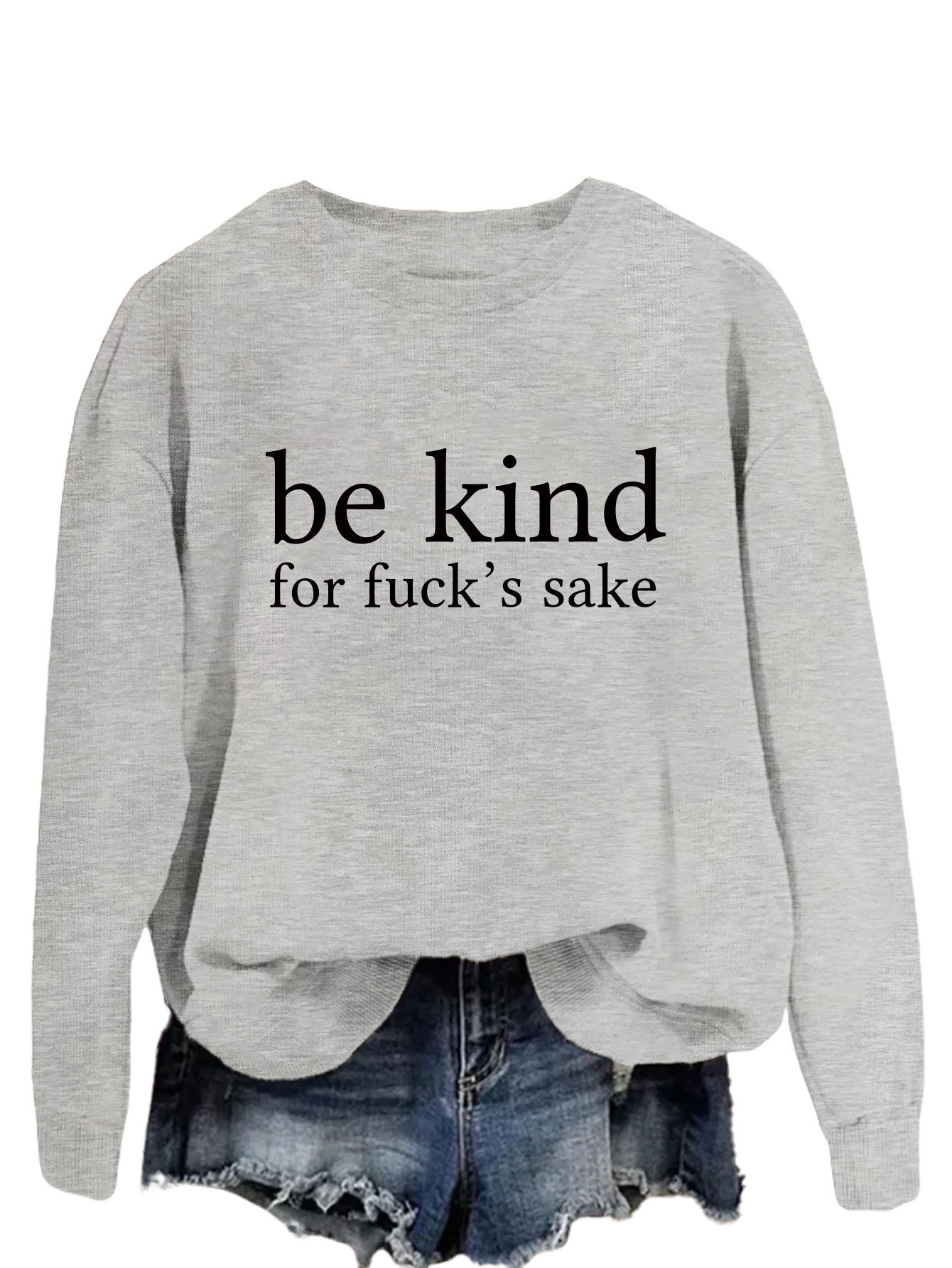 Gray Sweater Black Font