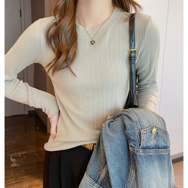 Women's Threaded Round Neck Undershirt Tea Π Color - Shop at LoveMi