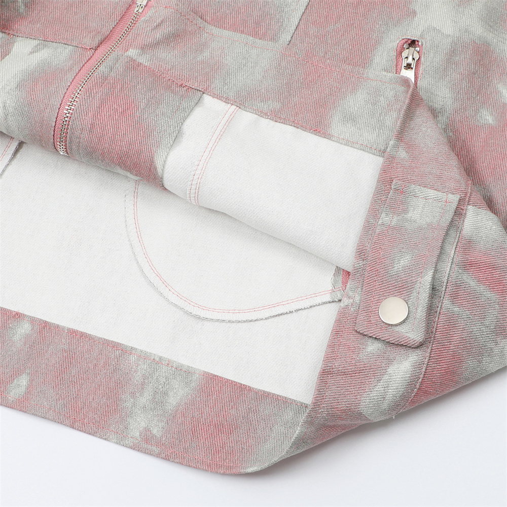 Tie-dye Camouflage Stand Collar Jacket Male And Female Couples Wear High Street