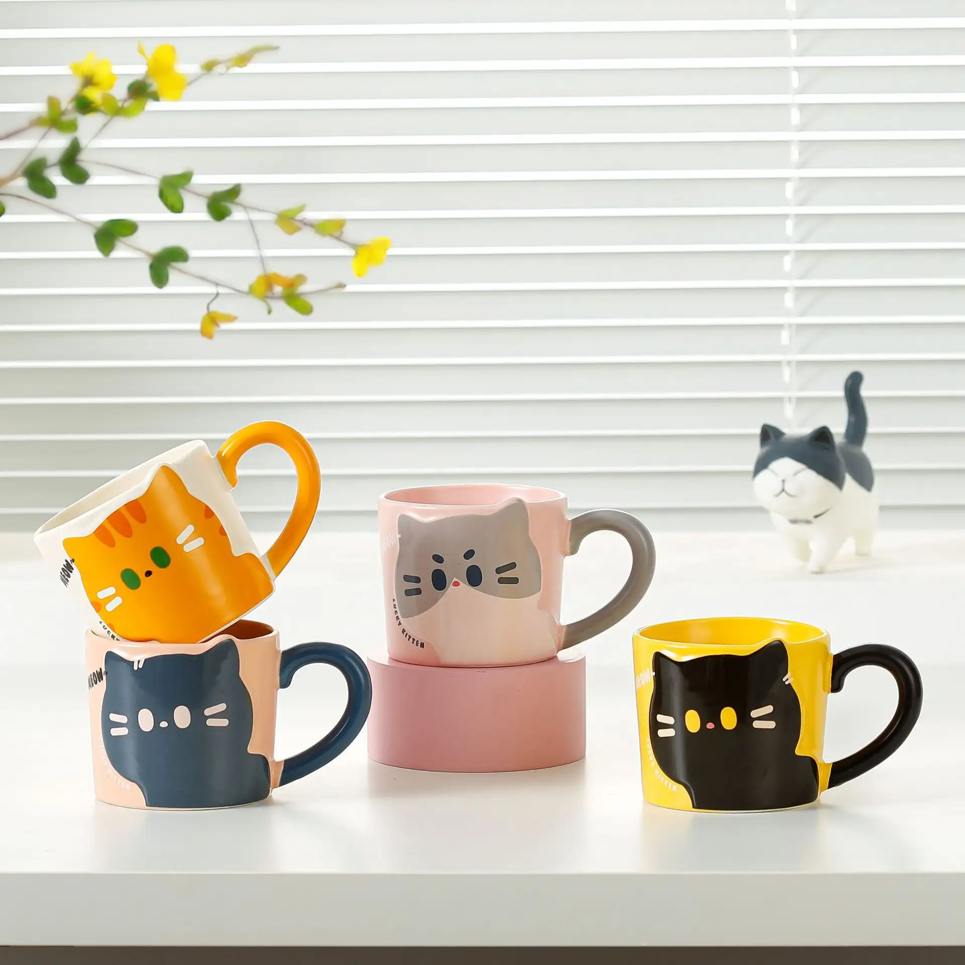 Cute Cat Mug Creative Coffee Cup