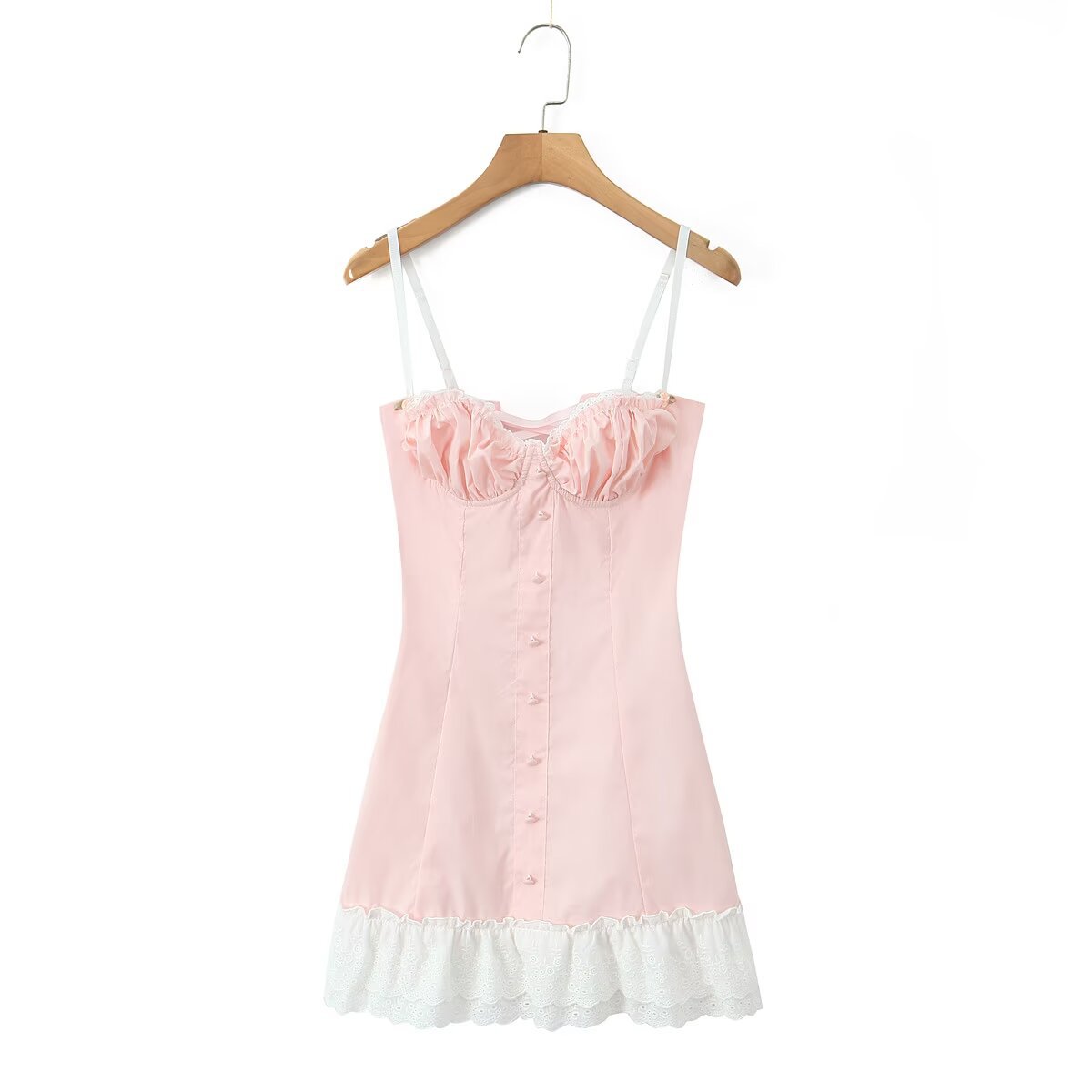 Women's European And American Style High Waist Back Strap Plaid Stitching Dress