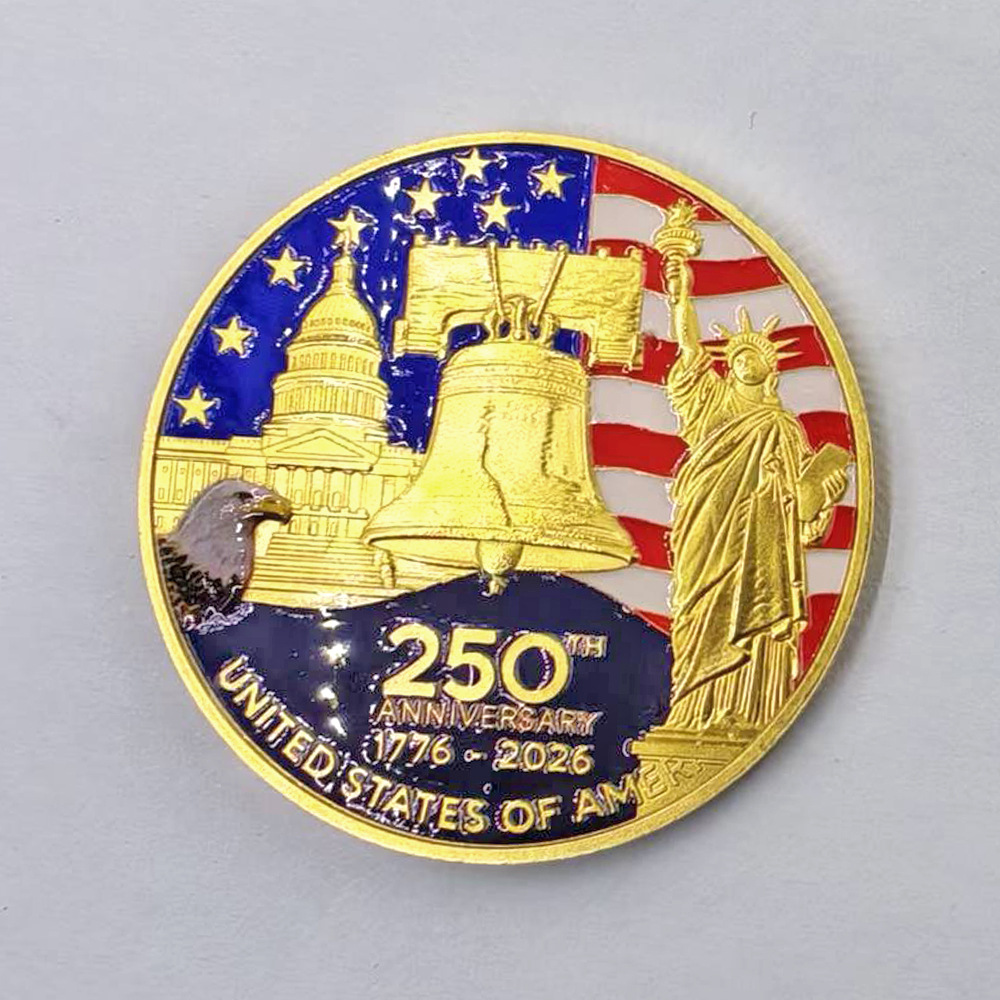 Metal Relief Color-printed 250th Anniversary Coin