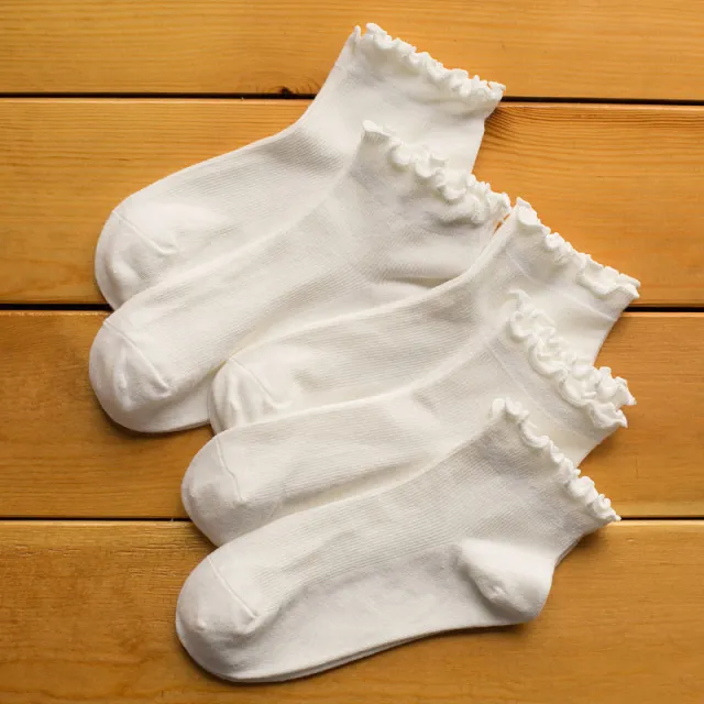 Wooden Ear Lace Children's College Style Cute Girl Socks White - Shop at LoveMi