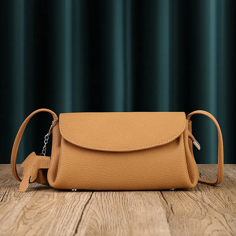 Soft Cowhide Pleated Underarm Crossbody Bag