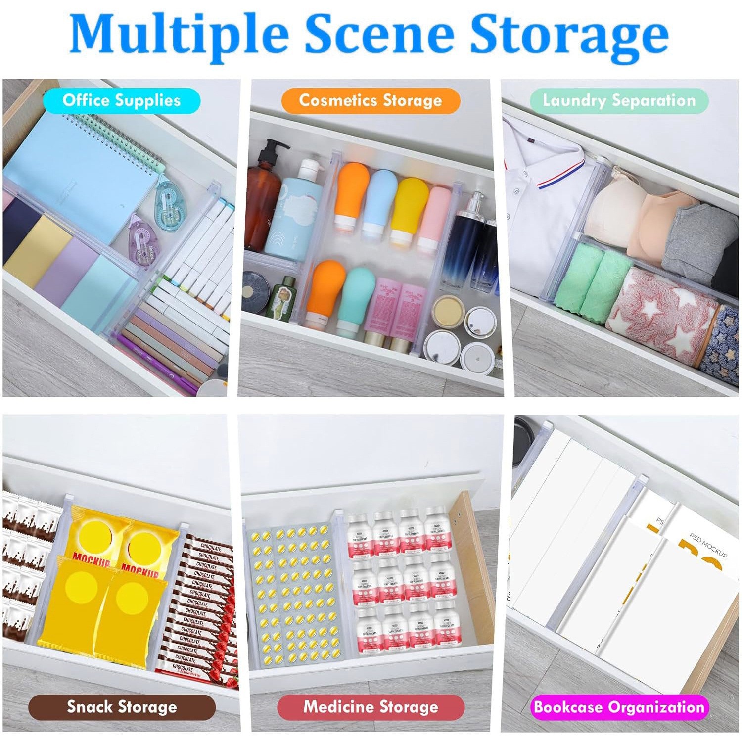 Adjustable Divider Length Adjustable Storage Partition For Drawers