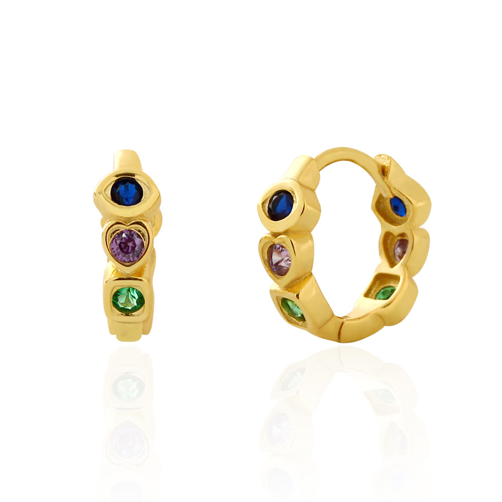 Design Silver Loving Heart Zircon Earrings For Women