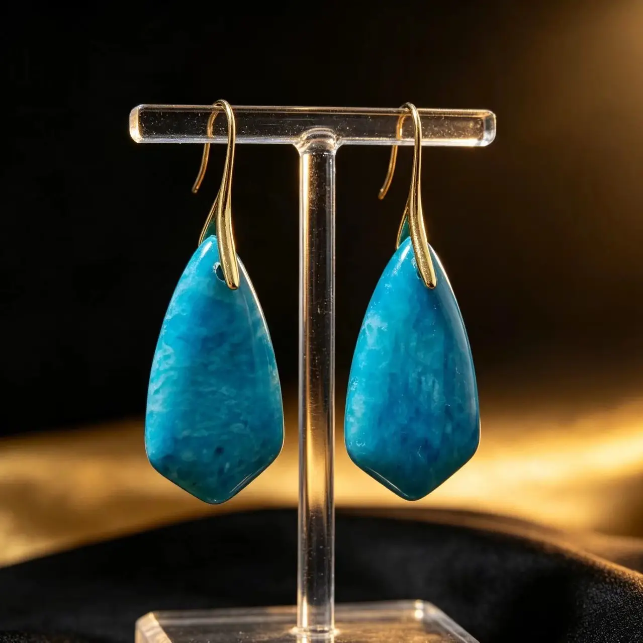 Natural Imperial Stone Waterdrop Pendant Earrings