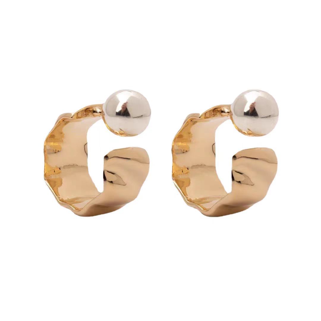 New Chinese Plant Series Brushed Rolled Leaf Three-dimensional Delicate Earrings