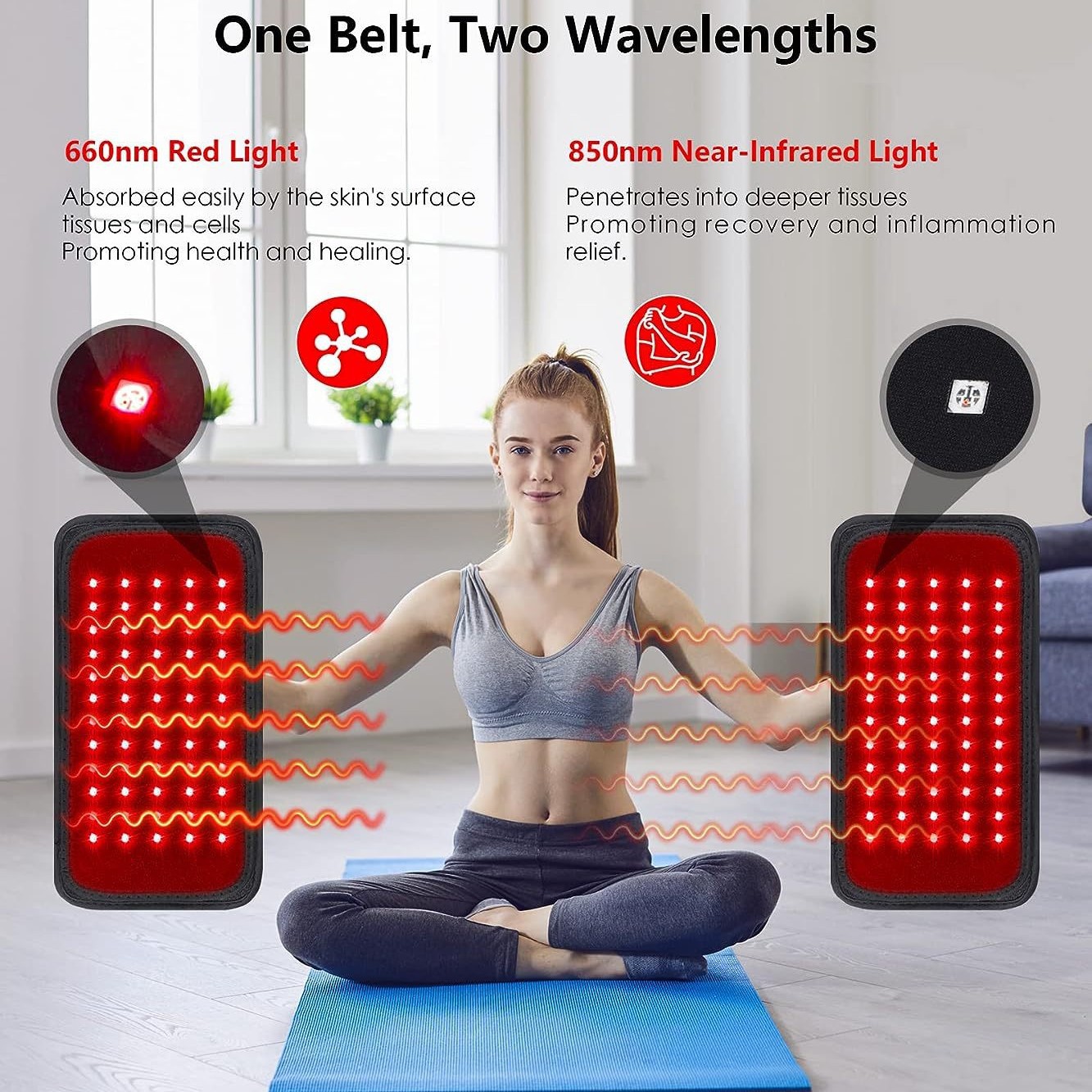 LED Red Light Cloth Waist Belt Multifunctional Heating Waist Belt