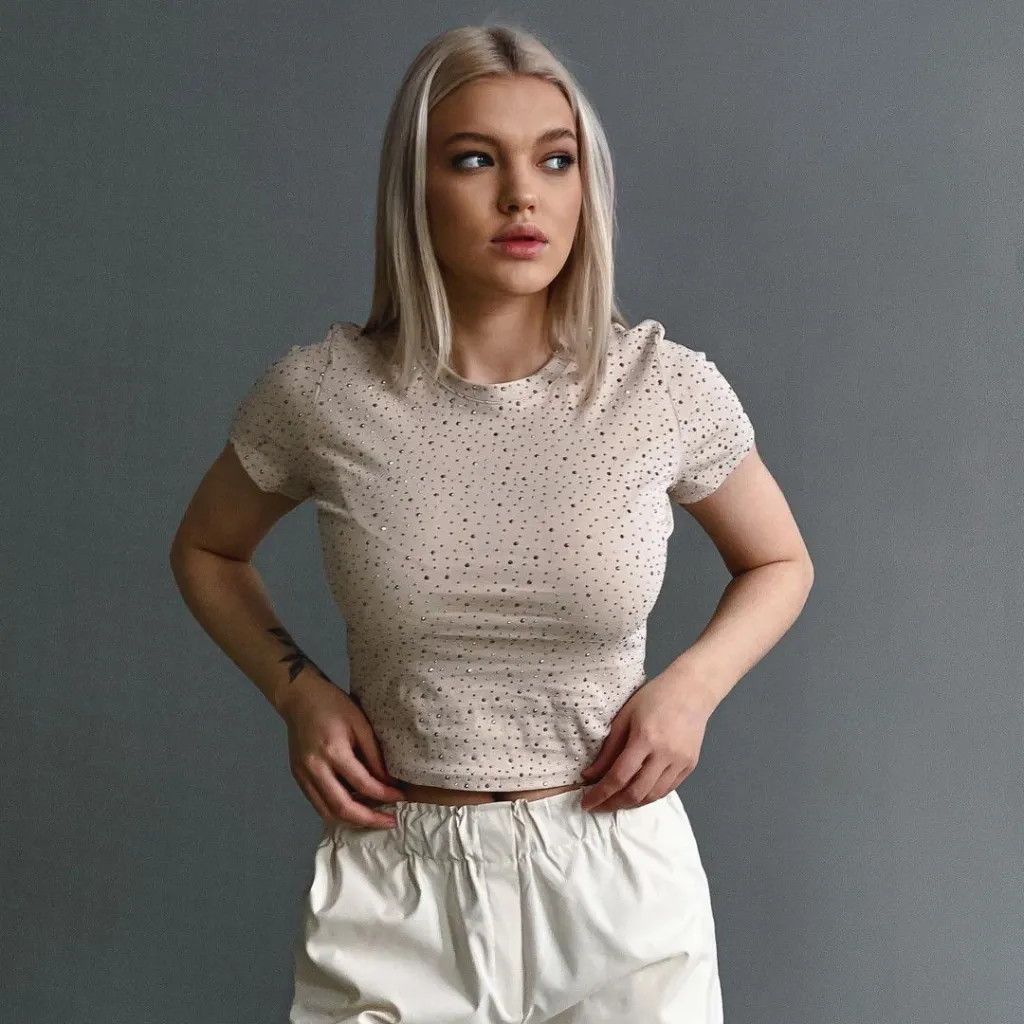 European And American Skinny Versatile Top For Women - Khaki Ls4031