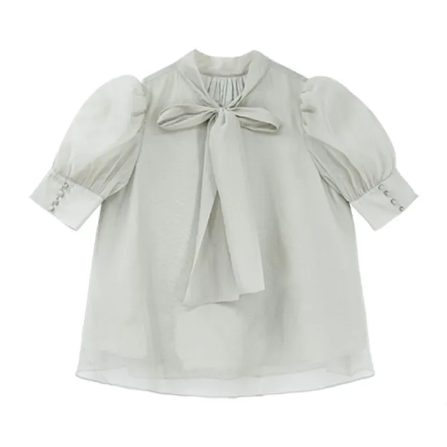 Bow Puff Sleeve Top Women's Design Sense Green - Shop at LoveMi