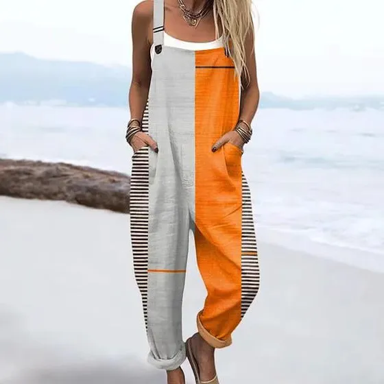 Floral 3D Digital Printing Casual Strap Sleeveless Jumpsuit Xxs - Shop at LoveMi
