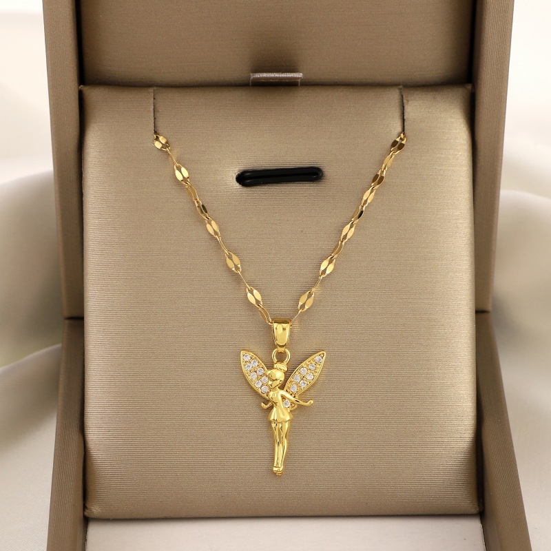 Angel Pendant Titanium Steel Necklace