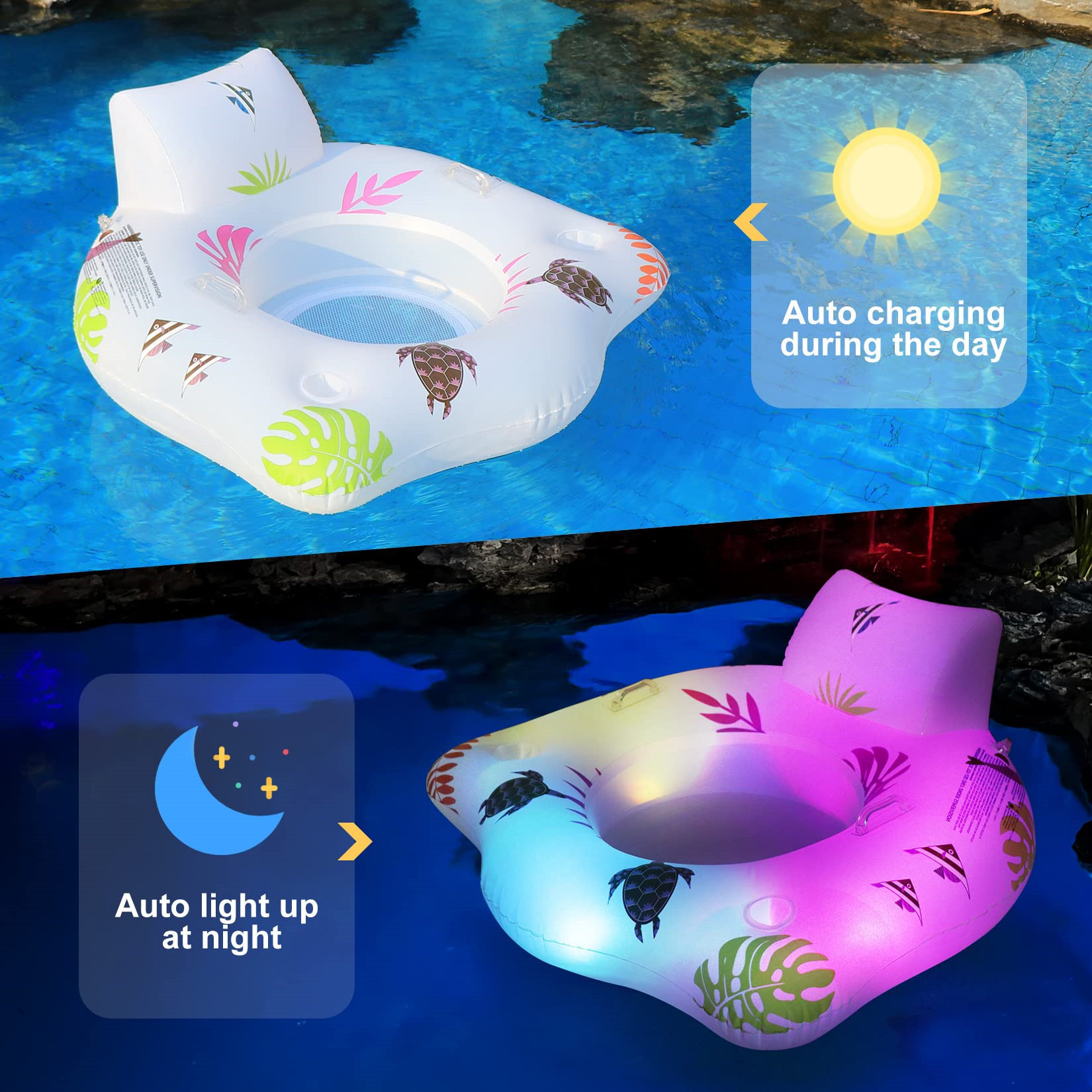 Title 2, Inflatable Float Luminous U-shaped Seat Float