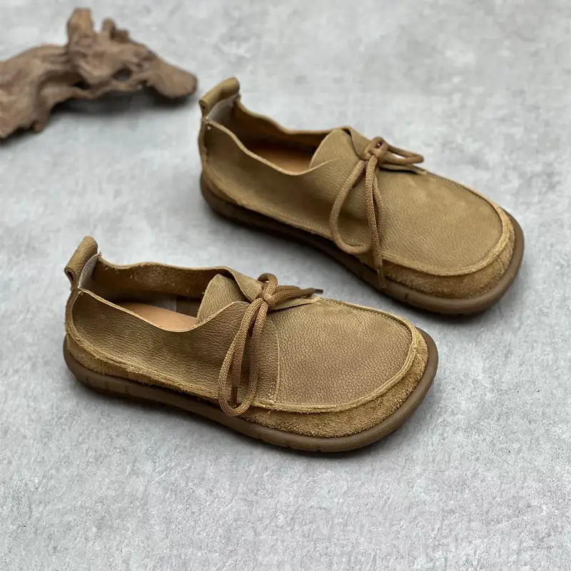 Retro Artistic Versatile Flat Lace-up Shoes For Women
