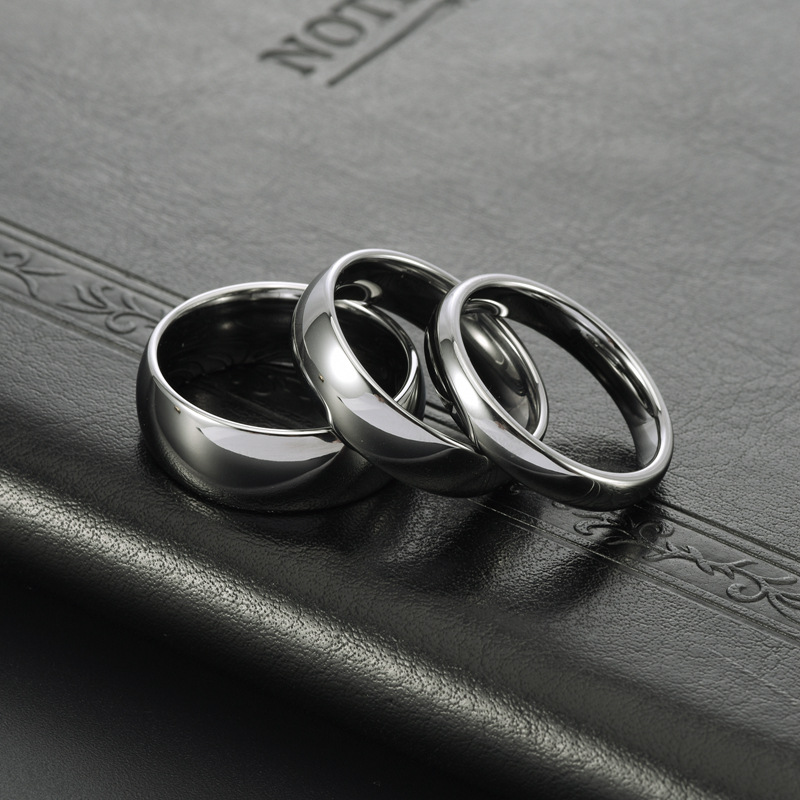 Unisex Polished Tungsten Steel Personalized Ring