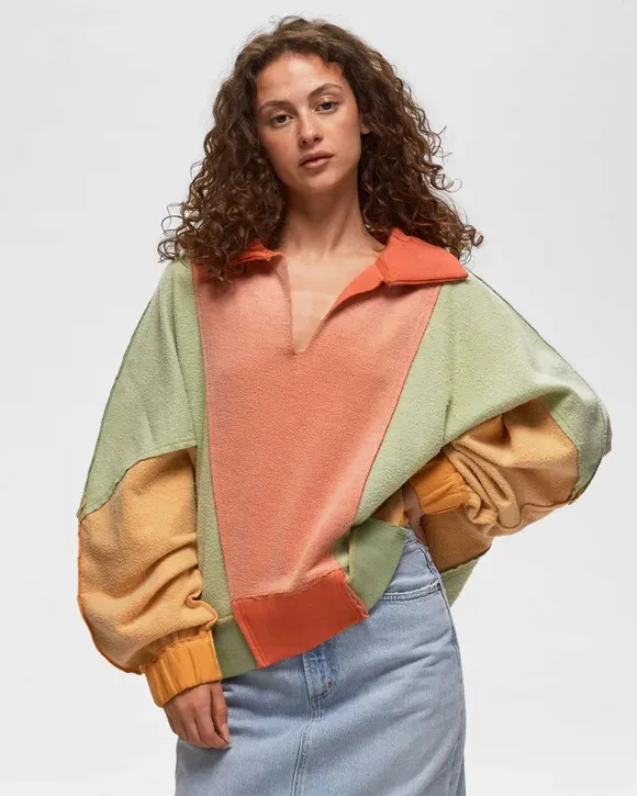 Loose And Lazy Style Cross border Leisure Pullover Sweatshirt Orange - Shop at LoveMi