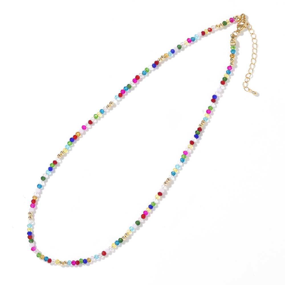 Colorful Crystal String Beads Necklace Sweet Cute Girly Style