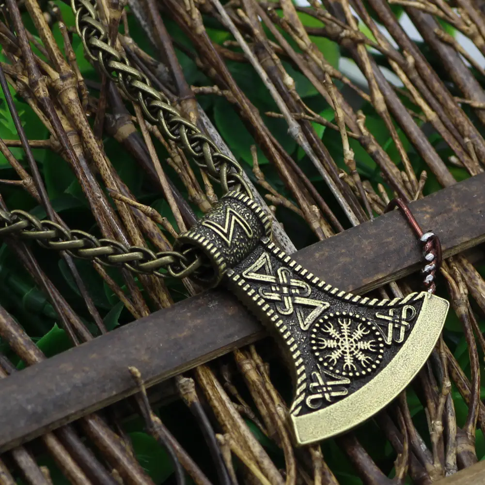 Nordic Myth Aoding Axe Pendant Necklace Accessories Men's Long Hipster Accessories