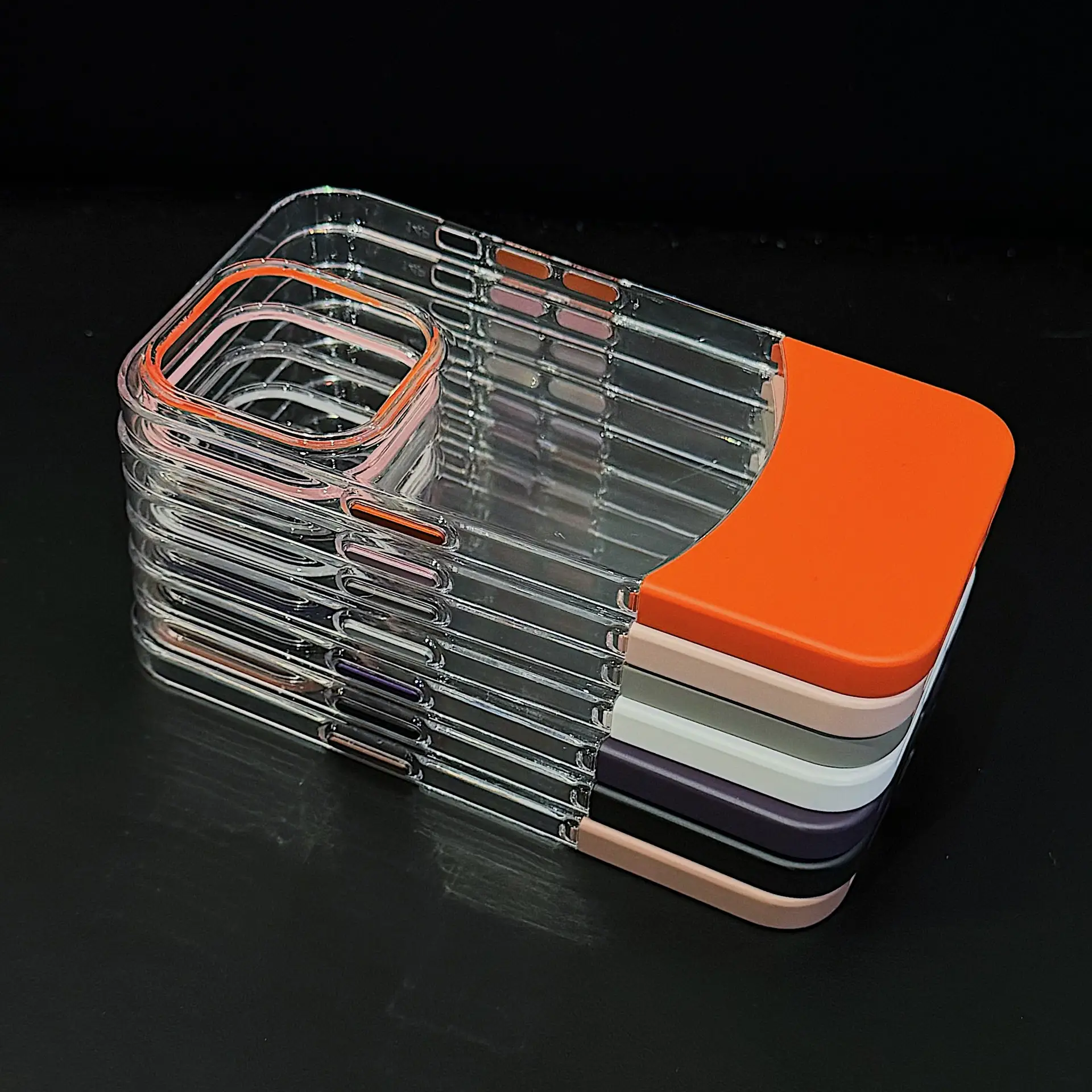 Phone Case Magnetic Up And Down Plug AF Transparent Stitching Two-color Protective Sleeve