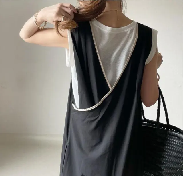Summer Korean Style V neck Sleeveless Dress Black - Shop at LoveMi