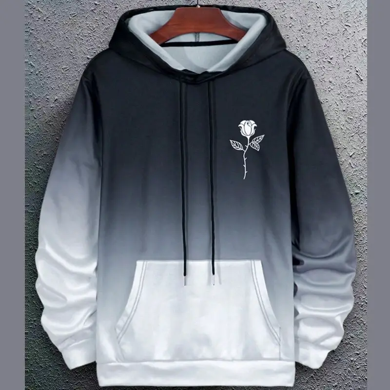 Men's Fashion Long Sleeve Sweatshirt 3D Gradient Printing Hoodie Simple Autumn Leisure Daily