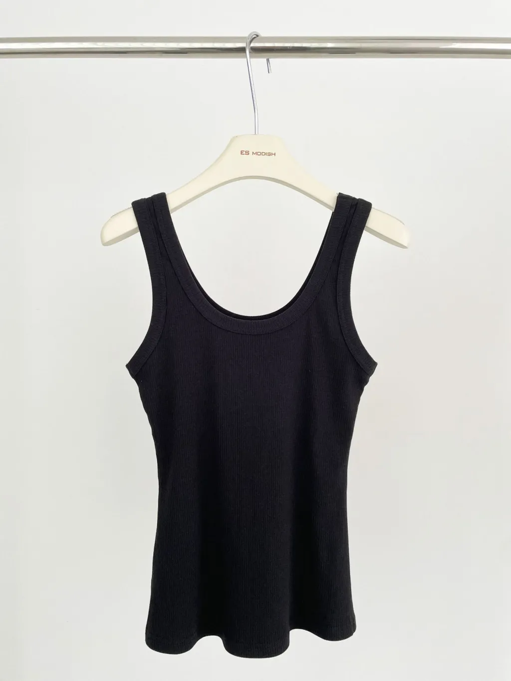 Spring Inner Knitted Vest Upright Version Waist-controlled Top - Black 3196