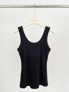 Spring Inner Knitted Vest Upright Version Waist-controlled Top - Black 3196 - View 1