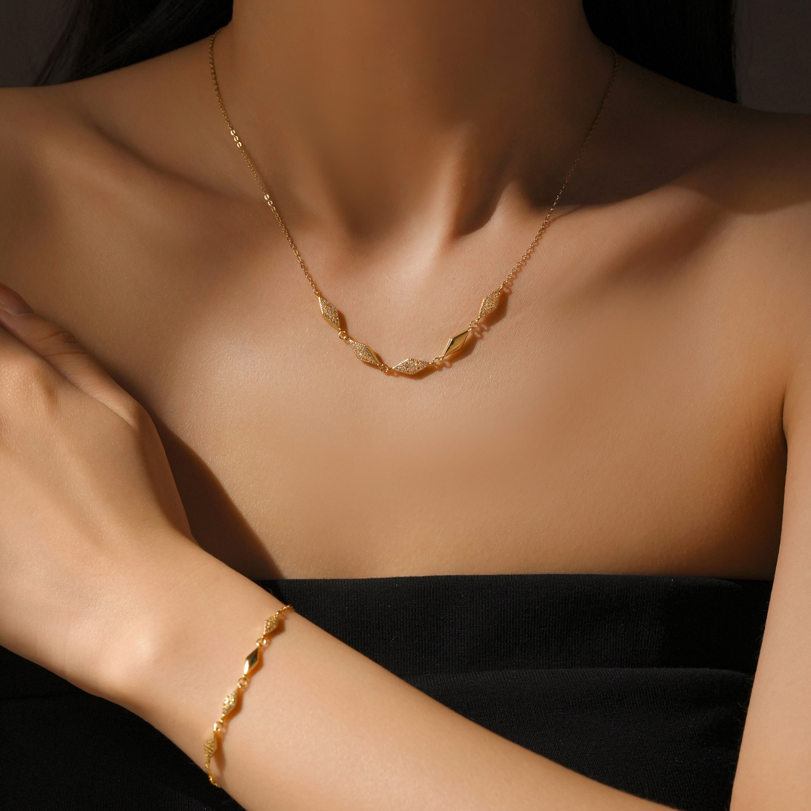 Rhombus S925 Silver Simple Sweet Cool Bracelet