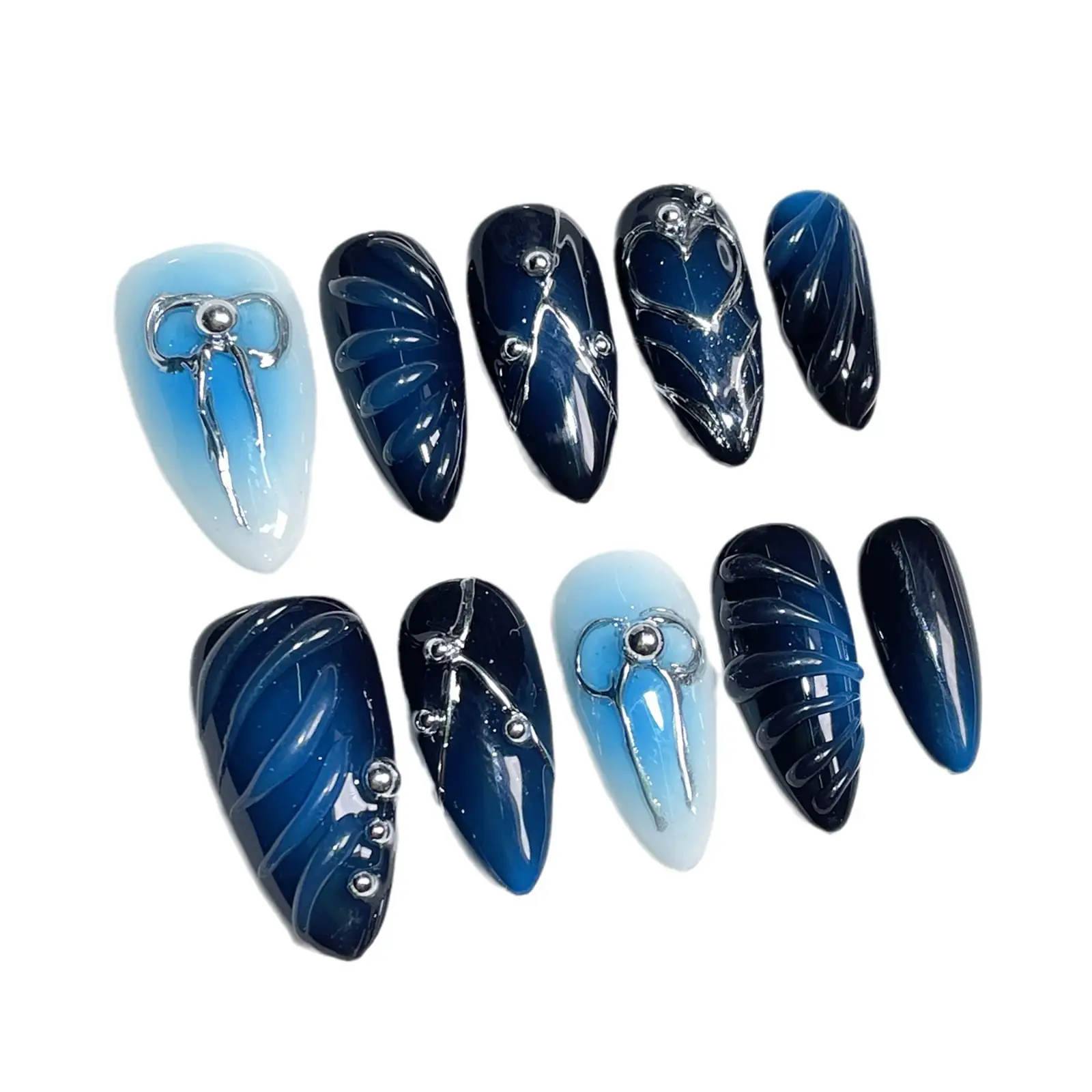 Sweet Edgy And Sassy Hand-painted Embossed Blush Nails For A Bold Eye-catching Look