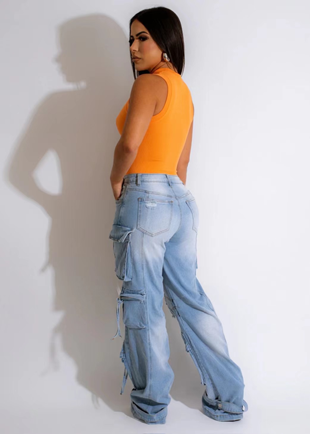 Workwear Leisure Locomotive Street Wind Heavy Industry Washed Jeans