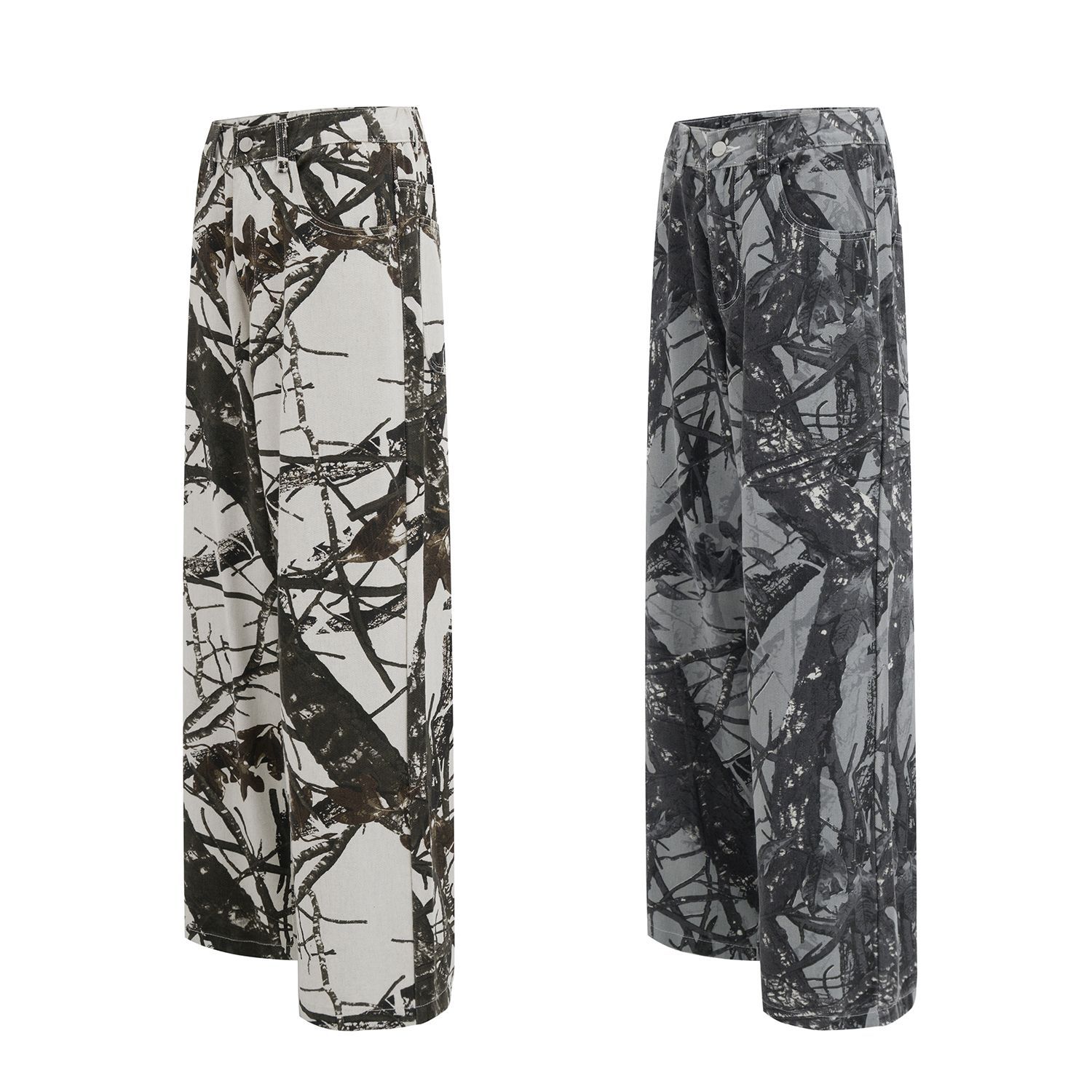 Loose American Retro Camouflage Workwear Wide Leg Pants - Image 7
