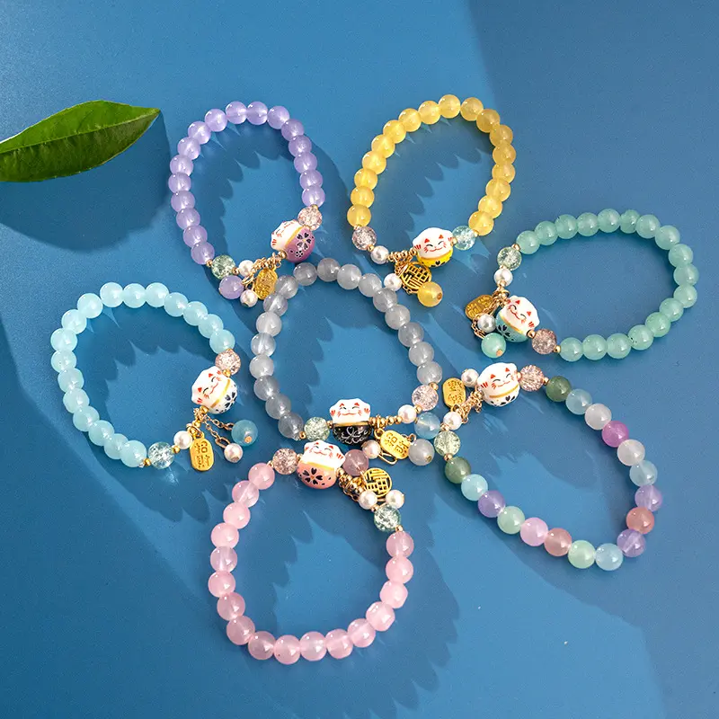 New Tassel Ceramic Cat Bracelet