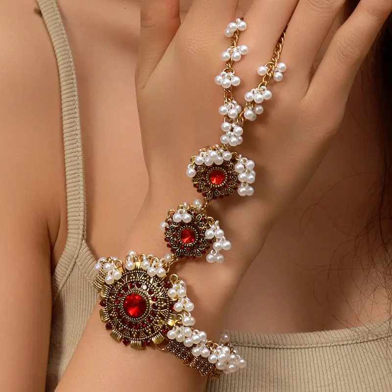 Dripping-bead Elegant Ladies Mitten Bracelet