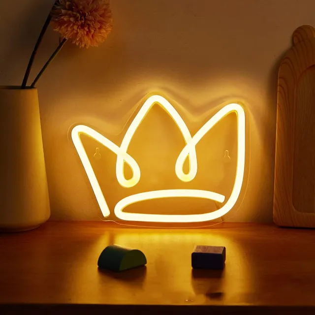 Neon Acrylic Luminous Light Plate Creative Modeling Crown - Shop at LoveMi