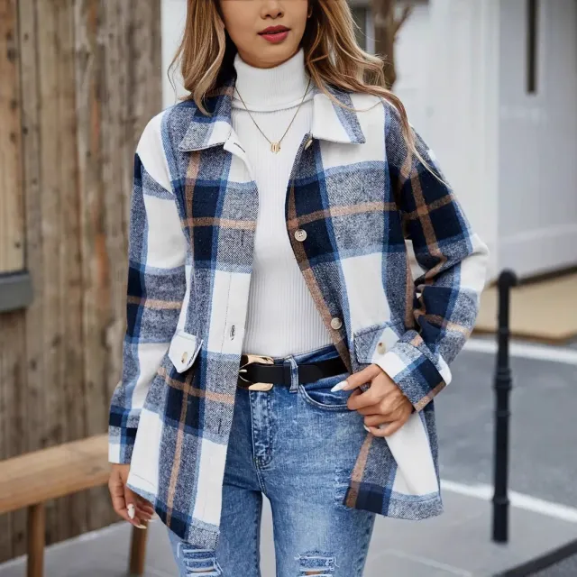Flannel Thickened Casual Fashion All matching Plaid Shirt Outside Blue - Shop at LoveMi