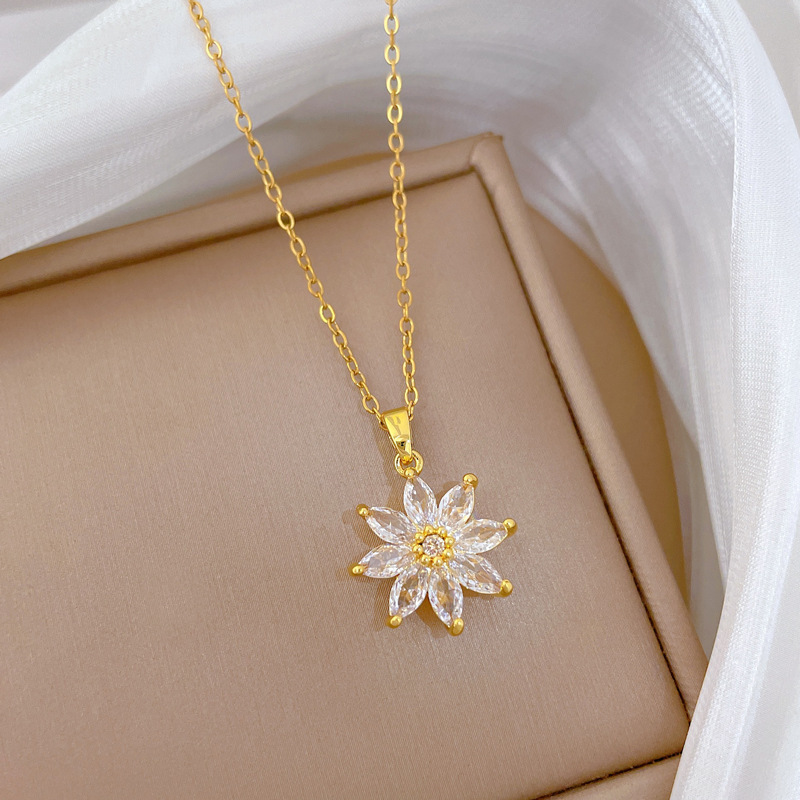 Light-luxury Elegant Full-diamond Necklace For Women