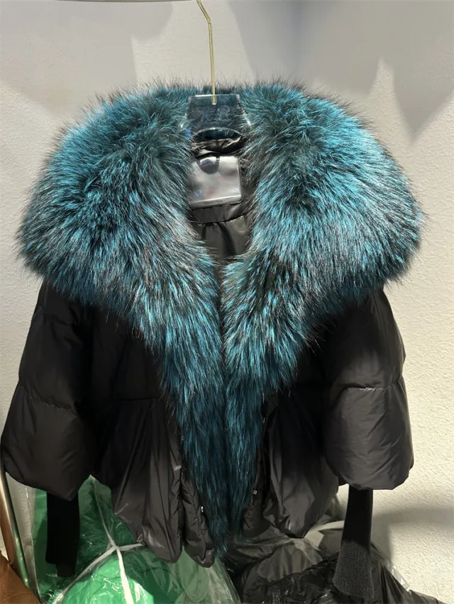 White Duck Down Jacket Niche Design Women's Clothing Blue - Shop at LoveMi