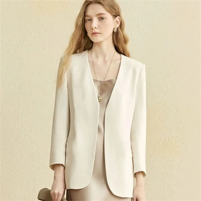 British Style Small Suit Fried Street Top For Women Beige - Shop at LoveMi