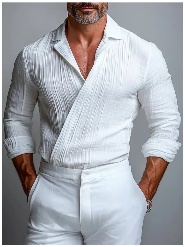 Business-Casual American-Style Long-Sleeve Mens Shirt Business-Casual American-Style Long-Sleeve Mens Shirt