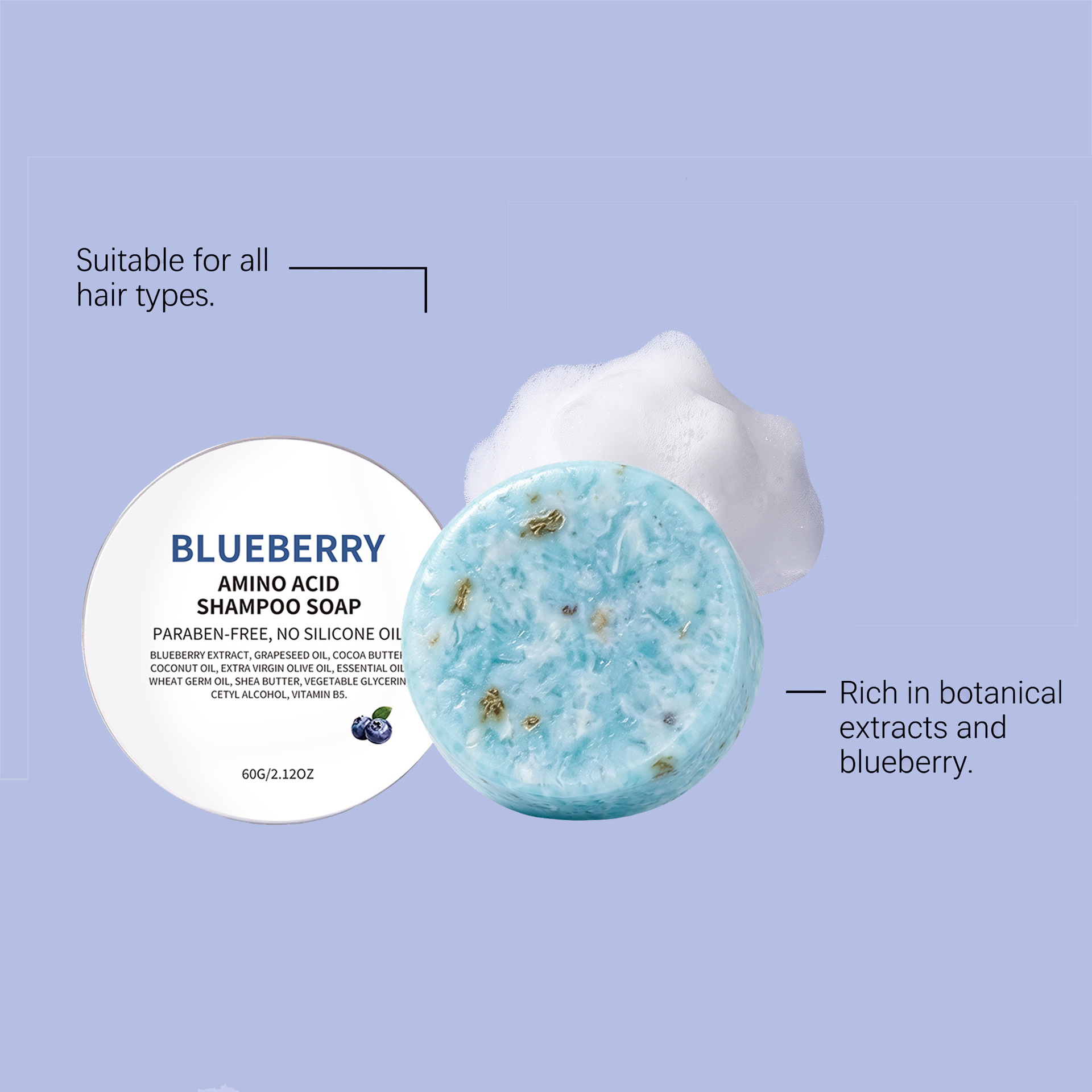 Pain de Shampooing Myrtille-Romarin — Soin Cheveux 6