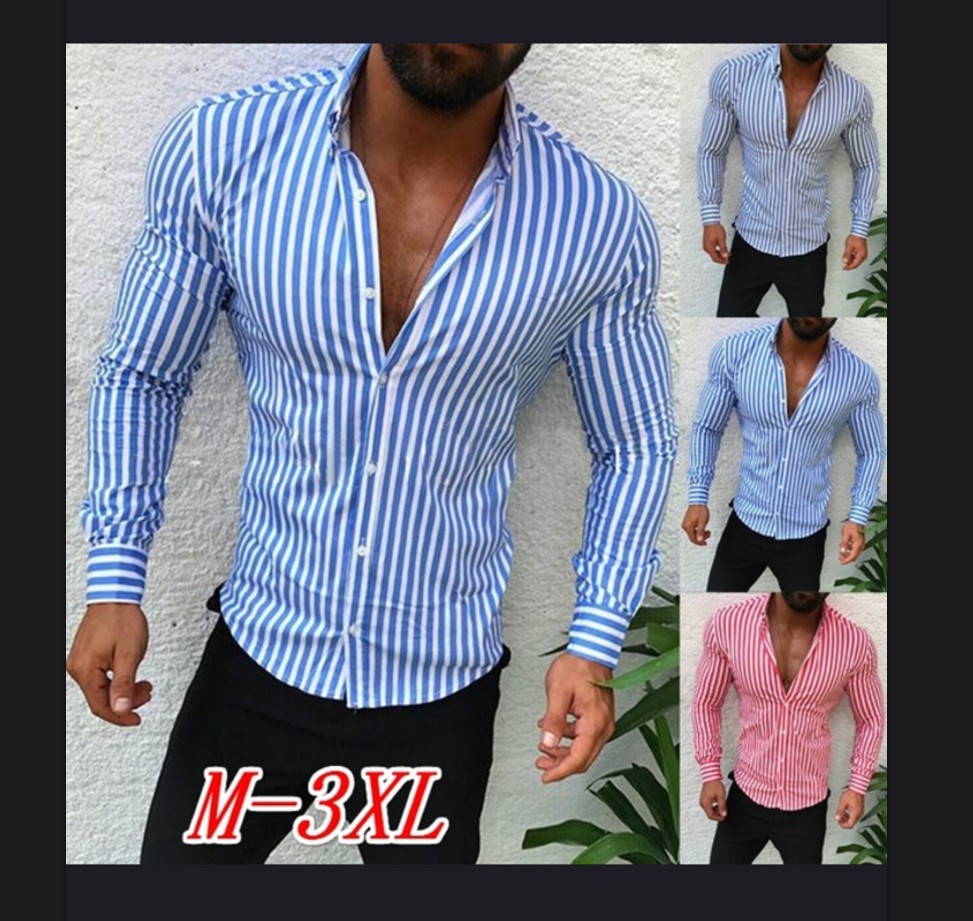 Title 1, Camisa casual de rayas para hombre.