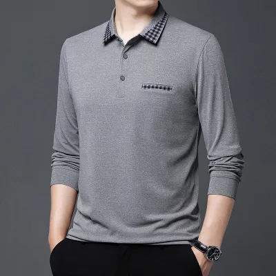 Solid Color Casual Dad Long-t-shirt