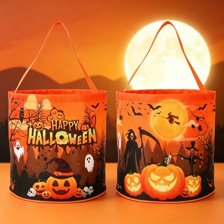 Halloween Pumpkin Bucket Party Decoration Lights
