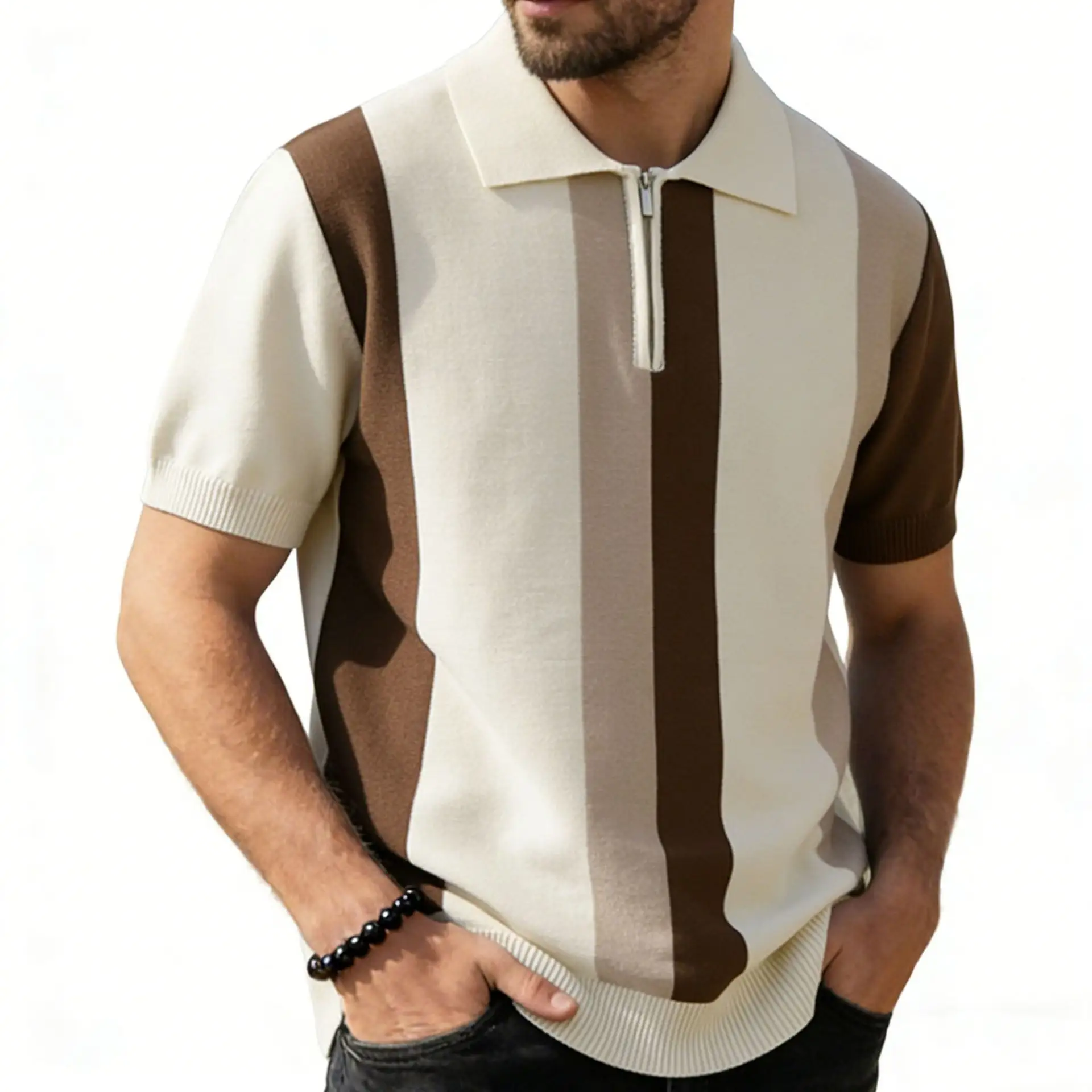 Men's Short-Sleeve Knitted T-Shirt
