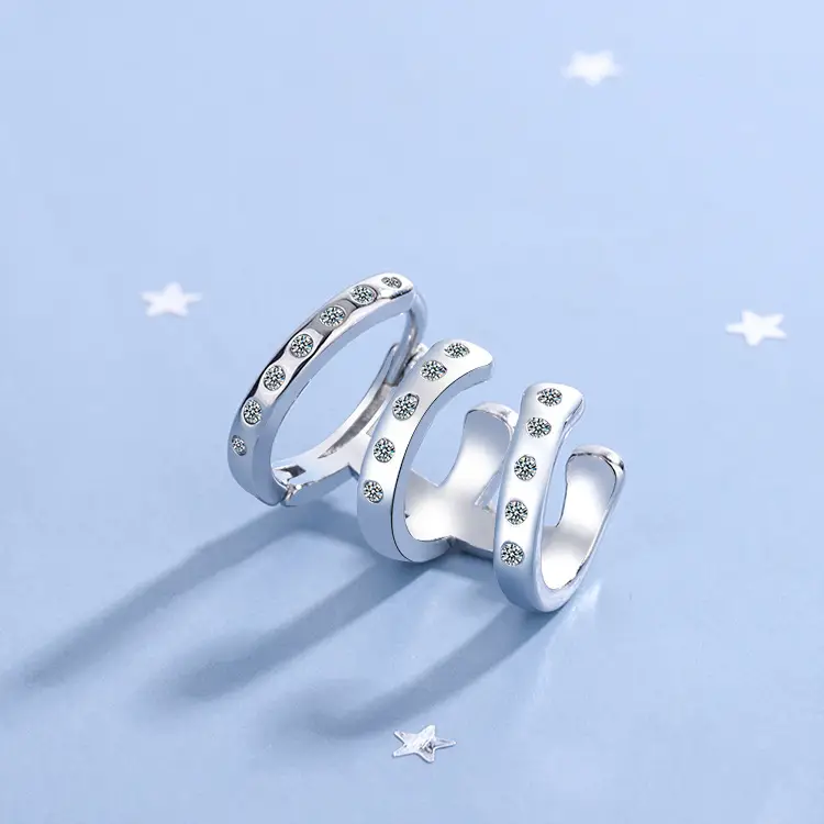 Small Zircon Inlaid Diamond Simple And Stylish Earrings