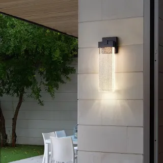 Black Outdoor Simplicity Courtyard LED Wall Lamp