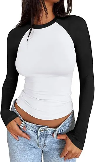Slim fit Stretch Color Matching Short Top White And Black Combination - Shop at LoveMi